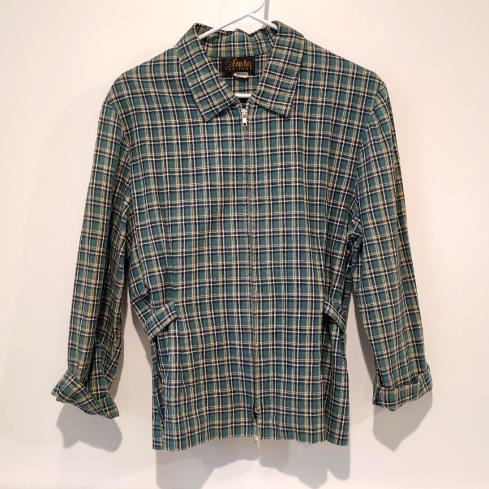 Vintage David Paul riding jacket, muted plaid pattern - fits like a small